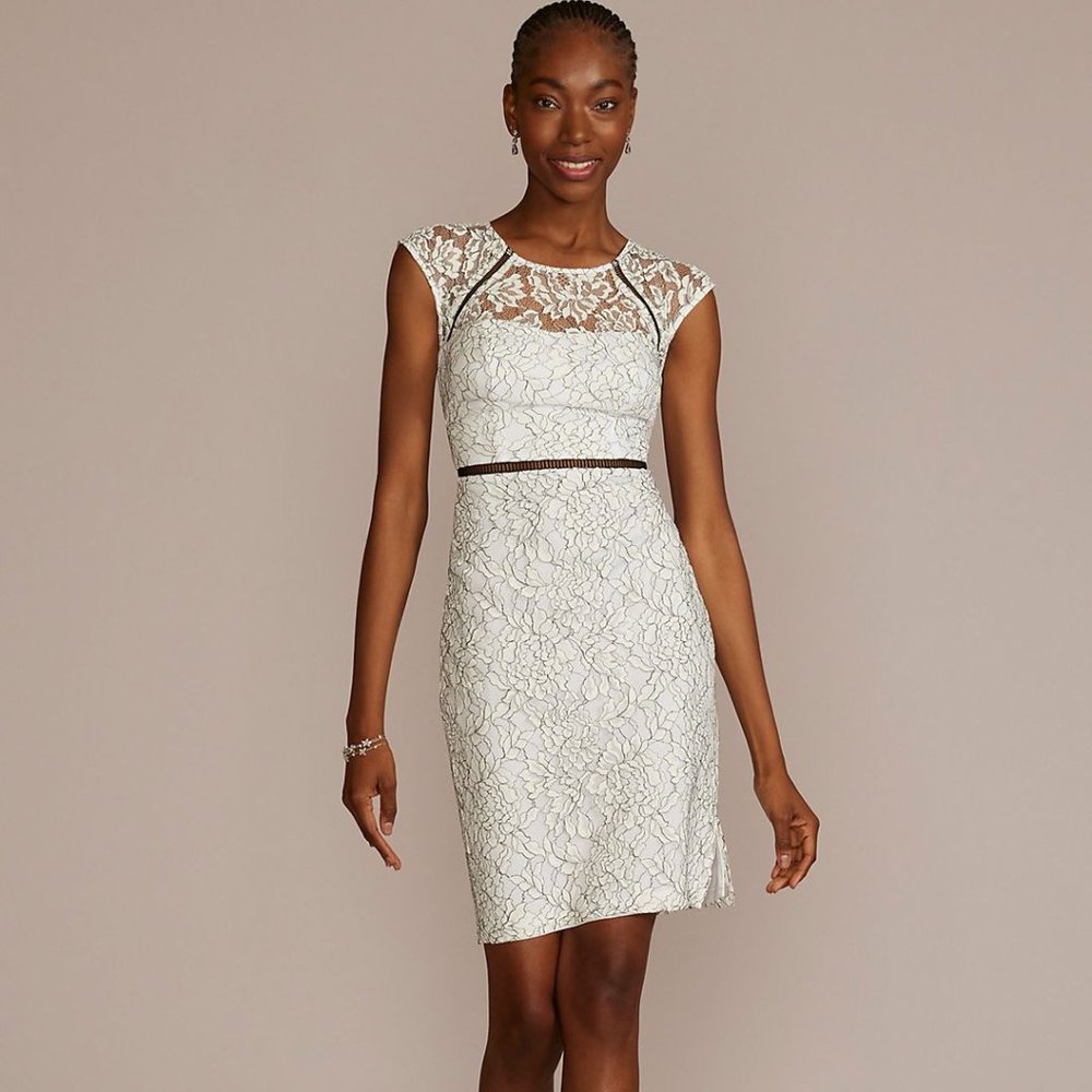 DB Studio Knee Length Lace Sheath Dress, NWT